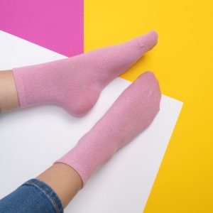 Chaussettes pailletées en coton peigné – femmes